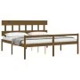 Seniorenbett mit honigbraunem Holzkopfteil 200x200 cm von vidaXL, Betten und Lattenroste - Ref: Foro24-3195439, Preis: 178,10...