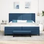 Cama Box Spring con Colchón y Banco Azul 200x200 cm Tela | Foro24.es | Tu tienda online para hogar, jardín y más Foro24.es