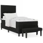 Cama con somier con colchón y banco negro 90x200 cm tela | Foro24.es | Tu tienda online para hogar, jardín y más Foro24.es