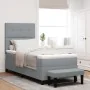 Cama con somier con colchón y banco gris claro 100x200 cm tela | Foro24.es | Tu tienda online para hogar, jardín y más Foro24.es