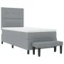 Cama con somier con colchón y banco gris claro 100x200 cm tela | Foro24.es | Tu tienda online para hogar, jardín y más Foro24.es
