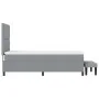 Cama con somier con colchón y banco gris claro 100x200 cm tela | Foro24.es | Tu tienda online para hogar, jardín y más Foro24.es
