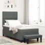 Cama con Box Spring con colchón y banco gris oscuro 100x200 cm tela | Foro24.es | Tu tienda online para hogar, jardín y más Foro24.es
