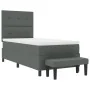 Cama con Box Spring con colchón y banco gris oscuro 100x200 cm tela | Foro24.es | Tu tienda online para hogar, jardín y más Foro24.es