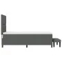 Cama con Box Spring con colchón y banco gris oscuro 100x200 cm tela | Foro24.es | Tu tienda online para hogar, jardín y más Foro24.es