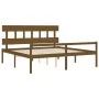 Seniorenbett mit honigbraunem Holzkopfteil 200x200 cm von vidaXL, Betten und Lattenroste - Ref: Foro24-3195439, Preis: 178,10...