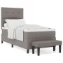 Cama con Somier con Colchón y Banco Taupe 100x200 cm Tela | Foro24.es | Tu tienda online para hogar, jardín y más Foro24.es
