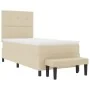 Cama Box Spring con Colchón y Banco Crema 100x200 cm Tela | Foro24.es | Tu tienda online para hogar, jardín y más Foro24.es