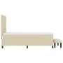 Cama Box Spring con Colchón y Banco Crema 100x200 cm Tela | Foro24.es | Tu tienda online para hogar, jardín y más Foro24.es