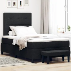 Cama con somier con colchón y banco negro 120x200 cm tela von , Betten und Lattenroste - Ref: Foro24-3344060, Preis: 491,93 €...