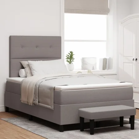 Cama Box Spring con Colchón y Banco Taupe 120x200 cm Tela von , Betten und Lattenroste - Ref: Foro24-3344062, Preis: 440,10 €...