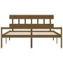 Elderly bed with honey brown wooden headboard 200x200 cm by vidaXL, Beds and slatted bases - Ref: Foro24-3195439, Price: 178,...
