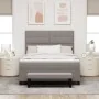 Cama con Box Spring con Colchón y Banco Taupe 140x190 cm Tela | Foro24.es | Tu tienda online para hogar, jardín y más Foro24.es