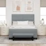 Cama con Somier con Colchón y Banco Gris Claro 140x200 cm Tela | Foro24.es | Tu tienda online para hogar, jardín y más Foro24.es