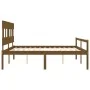 Elderly bed with honey brown wooden headboard 200x200 cm by vidaXL, Beds and slatted bases - Ref: Foro24-3195439, Price: 178,...