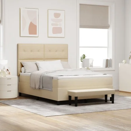 Cama con Box Spring con Colchón y Banco Crema 160x200 cm Tela | Foro24.es | Tu tienda online para hogar, jardín y más Foro24.es