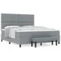 Cama de muelles con colchón y banco gris claro 180x200 cm tela | Foro24.es | Tu tienda online para hogar, jardín y más Foro24.es
