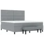 Cama de muelles con colchón y banco gris claro 180x200 cm tela | Foro24.es | Tu tienda online para hogar, jardín y más Foro24.es
