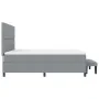 Cama de muelles con colchón y banco gris claro 180x200 cm tela | Foro24.es | Tu tienda online para hogar, jardín y más Foro24.es