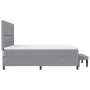 Cama con Muelles, Colchón y Banco Gris Claro 200x200 cm Tela | Foro24.es | Tu tienda online para hogar, jardín y más Foro24.es