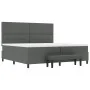 Cama con somier de con colchón y banco gris oscuro 200x200 cm tela by , Beds and slatted bases - Ref: Foro24-3344094, Price: ...