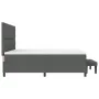 Cama con somier de con colchón y banco gris oscuro 200x200 cm tela by , Beds and slatted bases - Ref: Foro24-3344094, Price: ...