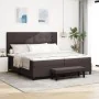 Cama con Box Spring con Colchón y Banco Marrón Oscuro 200x200 cm Tela de , Camas y somieres - Ref: Foro24-3344096, Precio: 78...
