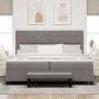 Cama con Box Spring con Colchón y Banco Taupe 200x200 cm Tela von , Betten und Lattenroste - Ref: Foro24-3344097, Preis: 831,...
