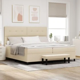 Comprar Cama con somier con colchón y banco crema