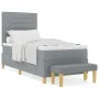 Cama con Somier con Colchón y Banco Gris Claro 90x200 cm Tela | Foro24.es | Tu tienda online para hogar, jardín y más Foro24.es