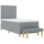 Cama con Somier con Colchón y Banco Gris Claro 90x200 cm Tela | Foro24.es | Tu tienda online para hogar, jardín y más Foro24.es