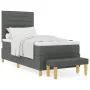 Cama con Somier y Banco Gris Oscuro 90x200 cm Tela | Foro24.es | Tu tienda online para hogar, jardín y más Foro24.es