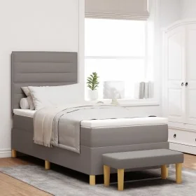 Cama con Somier con Colchón y Banco Taupe 90x200 cm Tela by , Beds and slatted bases - Ref: Foro24-3344195, Price: 409,06 €, ...