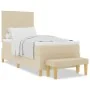 Cama con Somier con Colchón y Banco Crema 90x200 cm Tela | Foro24.es | Tu tienda online para hogar, jardín y más Foro24.es