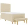 Cama con Somier con Colchón y Banco Crema 90x200 cm Tela | Foro24.es | Tu tienda online para hogar, jardín y más Foro24.es