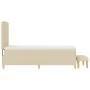 Cama de muelles y banco crema 100x200 cm tela von , Betten und Lattenroste - Ref: Foro24-3344203, Preis: 384,08 €, Rabatt: %
