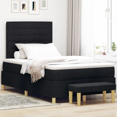 Cama Box Spring con Colchón y Banco Negro 120x200 cm Tela | Foro24.es | Tu tienda online para hogar, jardín y más Foro24.es