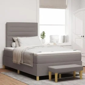 Estructura de Cama con Colchón Juego de 2 Taupe