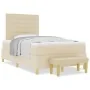 Cama de Somier con Colchón y Banco Crema 120x200 cm Tela | Foro24.es | Tu tienda online para hogar, jardín y más Foro24.es