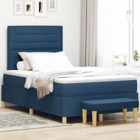 Cama con Sommier y Banco Azul 120x200 cm Tela von , Betten und Lattenroste - Ref: Foro24-3344218, Preis: 466,00 €, Rabatt: %
