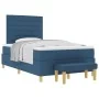 Cama con Sommier y Banco Azul 120x200 cm Tela de , Camas y somieres - Ref: Foro24-3344218, Precio: 465,97 €, Descuento: %