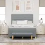 Cama con Canapé con Colchón y Banco Gris Claro 140x190 cm Tela | Foro24.es | Tu tienda online para hogar, jardín y más Foro24.es
