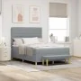 Cama Box Spring con Colchón y Banco Gris Claro 140x200 cm Tela by , Beds and slatted bases - Ref: Foro24-3344226, Price: 548,...