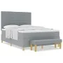 Cama Box Spring con Colchón y Banco Gris Claro 140x200 cm Tela by , Beds and slatted bases - Ref: Foro24-3344226, Price: 548,...