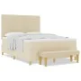 Cama con Base con Colchón y Banco Crema 140x200 cm Tela | Foro24.es | Tu tienda online para hogar, jardín y más Foro24.es