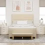 Cama con Base con Colchón y Banco Crema 140x200 cm Tela | Foro24.es | Tu tienda online para hogar, jardín y más Foro24.es
