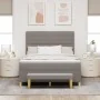 Cama con Somier con Colchón y Banco Taupe 160x200 cm Tela | Foro24.es | Tu tienda online para hogar, jardín y más Foro24.es