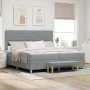 Cama Box Spring con colchón y banco Gris Claro 200x200 cm Tela | Foro24.es | Tu tienda online para hogar, jardín y más Foro24.es