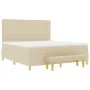Cama Box Spring con Colchón y Banco Crema 180x200 cm Tela | Foro24.es | Tu tienda online para hogar, jardín y más Foro24.es