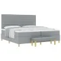 Cama Box Spring con colchón y banco Gris Claro 200x200 cm Tela | Foro24.es | Tu tienda online para hogar, jardín y más Foro24.es